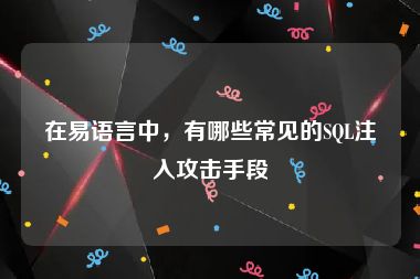 在易语言中，有哪些常见的SQL注入攻击手段