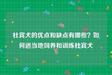 杜宾犬的优点和缺点有哪些？如何适当地饲养和训练杜宾犬