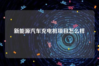 新能源汽车充电桩项目怎么样