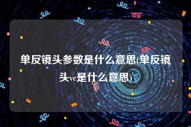 单反镜头参数是什么意思(单反镜头vc是什么意思)