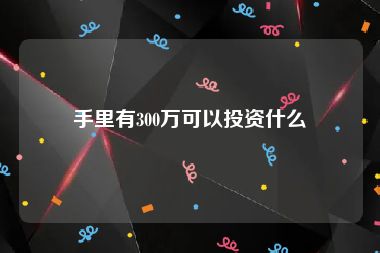 手里有300万可以投资什么