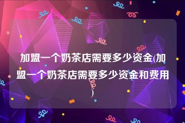 加盟一个奶茶店需要多少资金(加盟一个奶茶店需要多少资金和费用)