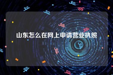 山东怎么在网上申请营业执照