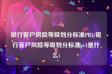 银行客户风险等级划分标准PR1(银行客户风险等级划分标准pr1是什么)