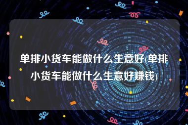 单排小货车能做什么生意好(单排小货车能做什么生意好赚钱)