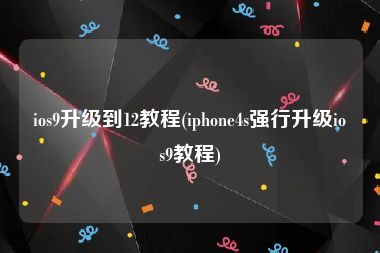 ios9升级到12教程(iphone4s强行升级ios9教程)