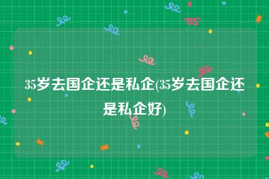 35岁去国企还是私企(35岁去国企还是私企好)