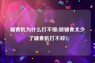 辅食机为什么打不细(做辅食太少了辅食机打不碎)