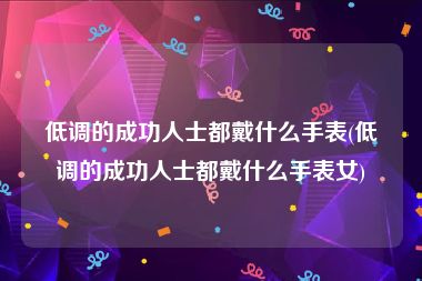 低调的成功人士都戴什么手表(低调的成功人士都戴什么手表女)