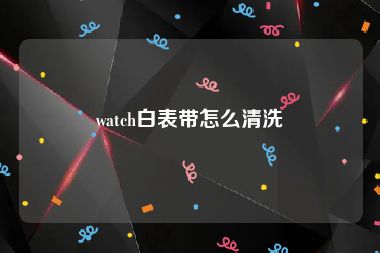 watch白表带怎么清洗