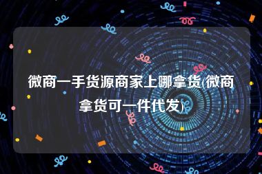 微商一手货源商家上哪拿货(微商拿货可一件代发)