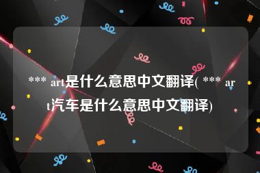  *** art是什么意思中文翻译( *** art汽车是什么意思中文翻译)