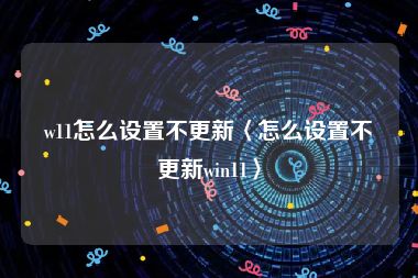 w11怎么设置不更新〈怎么设置不更新win11〉