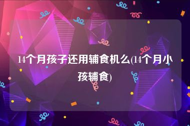 14个月孩子还用辅食机么(14个月小孩辅食)