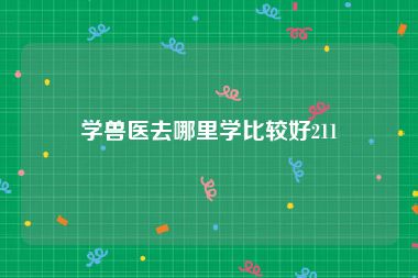 学兽医去哪里学比较好211