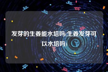 发芽的生姜能水培吗(生姜发芽可以水培吗)