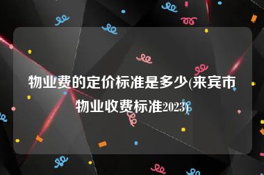 物业费的定价标准是多少(来宾市物业收费标准2023)