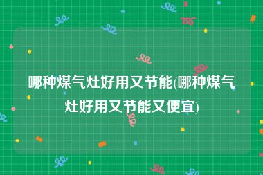 哪种煤气灶好用又节能(哪种煤气灶好用又节能又便宜)