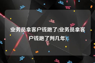 业务员拿客户钱跑了(业务员拿客户钱跑了判几年)