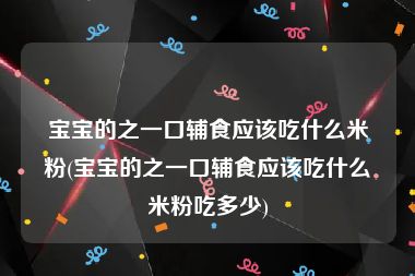 宝宝的之一口辅食应该吃什么米粉(宝宝的之一口辅食应该吃什么米粉吃多少)