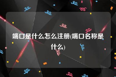 端口是什么怎么注册(端口名称是什么)