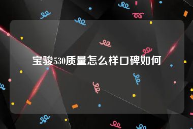 宝骏530质量怎么样口碑如何