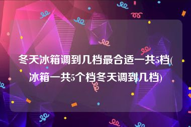 冬天冰箱调到几档最合适一共5档(冰箱一共5个档冬天调到几档)