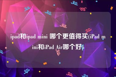 ipad和ipad mini 哪个更值得买(iPad mini和iPad Air哪个好)