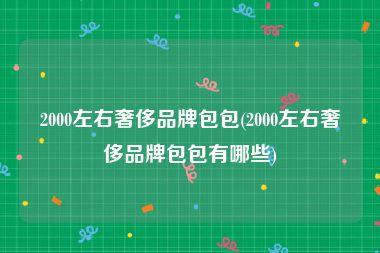 2000左右奢侈品牌包包(2000左右奢侈品牌包包有哪些)