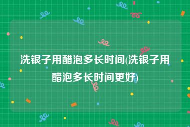 洗银子用醋泡多长时间(洗银子用醋泡多长时间更好)