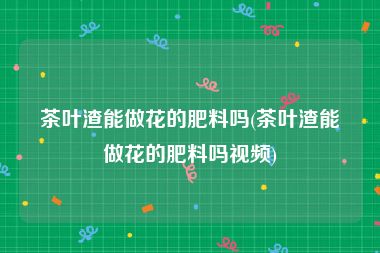 茶叶渣能做花的肥料吗(茶叶渣能做花的肥料吗视频)