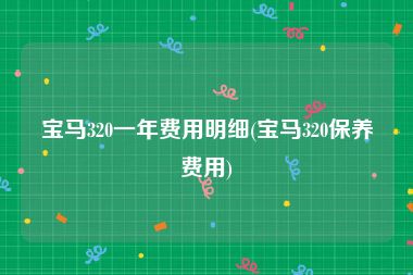 宝马320一年费用明细(宝马320保养费用)