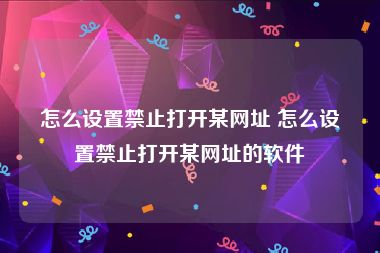 怎么设置禁止打开某网址 怎么设置禁止打开某网址的软件