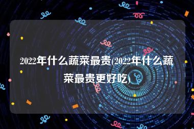 2022年什么蔬菜最贵(2022年什么蔬菜最贵更好吃)