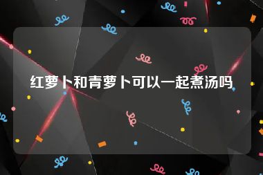 红萝卜和青萝卜可以一起煮汤吗