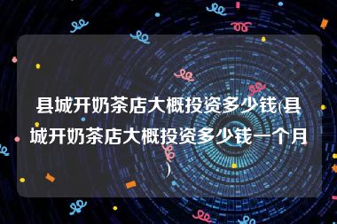 县城开奶茶店大概投资多少钱(县城开奶茶店大概投资多少钱一个月)