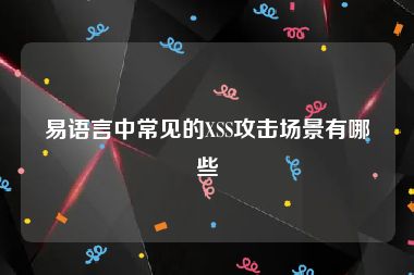 易语言中常见的XSS攻击场景有哪些