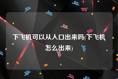 下飞机可以从入口出来吗(下飞机怎么出来)