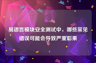 易语言模块安全测试中，哪些常见错误可能会导致严重后果