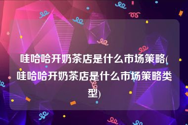 哇哈哈开奶茶店是什么市场策略(哇哈哈开奶茶店是什么市场策略类型)