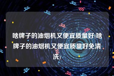 啥牌子的油烟机又便宜质量好(啥牌子的油烟机又便宜质量好免清洗)