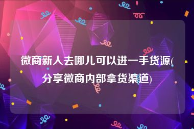 微商新人去哪儿可以进一手货源(分享微商内部拿货渠道)