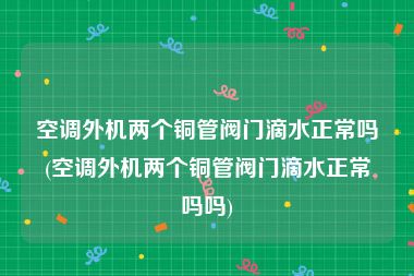 空调外机两个铜管阀门滴水正常吗(空调外机两个铜管阀门滴水正常吗吗)