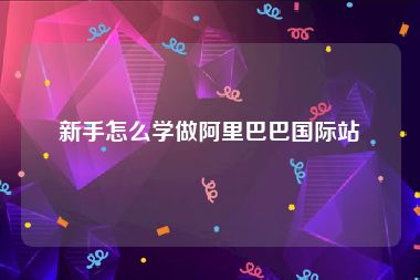 新手怎么学做阿里巴巴国际站