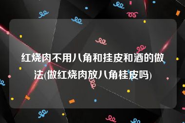 红烧肉不用八角和挂皮和酒的做法(做红烧肉放八角桂皮吗)