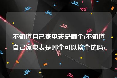 不知道自己家电表是哪个(不知道自己家电表是哪个可以挨个试吗)