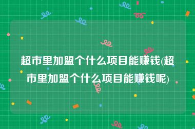 超市里加盟个什么项目能赚钱(超市里加盟个什么项目能赚钱呢)