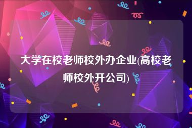 大学在校老师校外办企业(高校老师校外开公司)