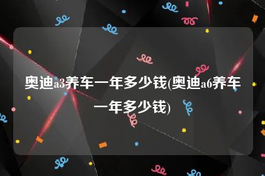 奥迪a3养车一年多少钱(奥迪a6养车一年多少钱)