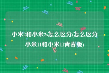 小米2和小米2s怎么区分(怎么区分小米11和小米11青春版)